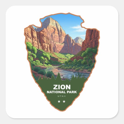 Zion National Park Utah Arrowhead Vierkante Sticker (Voorkant)