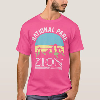 Zion National Park Utah Camping Wandelen Retro Gif T-shirt