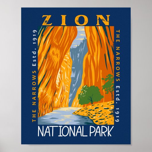 Zion National Park Utah de Narrows Poster (Voorkant)