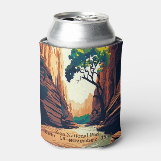 Zion National Park Utah, de waterverf van de Narro Blikjeskoeler (Blikje Voorkant)