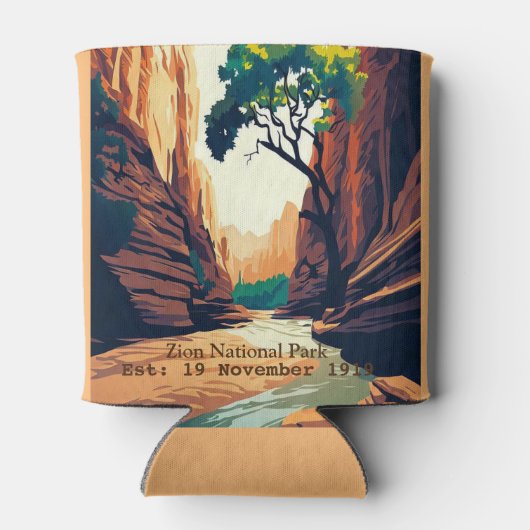 Zion National Park Utah, de waterverf van de Narro Blikjeskoeler (Achterkant)