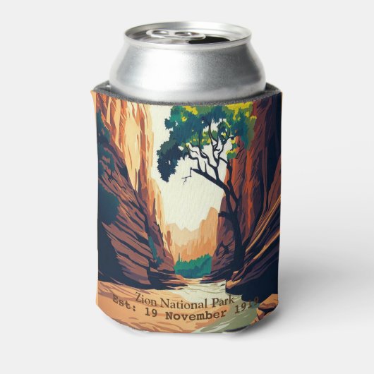 Zion National Park Utah, de waterverf van de Narro Blikjeskoeler (Blikje Achterkant)