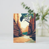 Zion National Park Utah, de waterverf van de Narro Briefkaart (Staand voorkant)