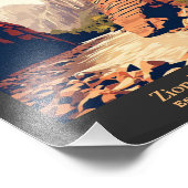 Zion National Park Utah, de waterverf van de Narro Foto Afdruk (Hoek)