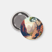 Zion National Park Utah, de waterverf van de Narro Magneet (Voorkant / Achterkant)