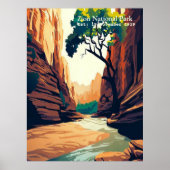 Zion National Park Utah, de waterverf van de Narro Poster (Voorkant)