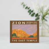 Zion National Park Utah East Temple  Briefkaart (Staand voorkant)