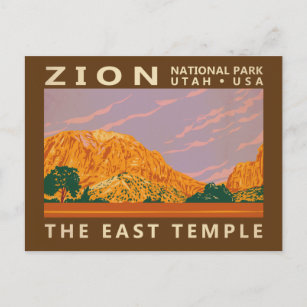 Zion National Park Utah East Temple  Briefkaart