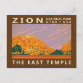 Zion National Park Utah East Temple Briefkaart (Voorkant)