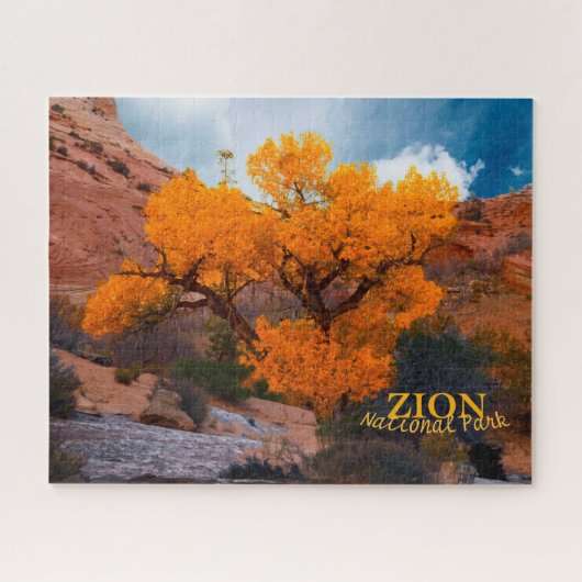 Zion National Park Utah Golden Autumn Tree Legpuzzel (Horizontaal)