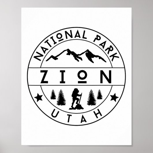 Zion National Park Utah Hiker Nature Hiking Outdoo Poster (Voorkant)