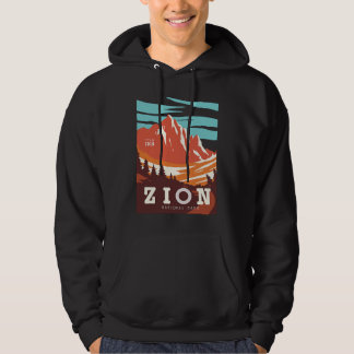 Zion National Park Utah Hiking Travel Poster  Idea Hoodie
