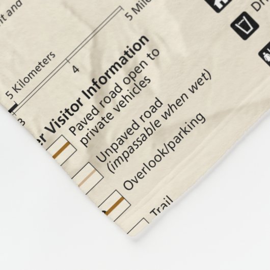 Zion National Park (Utah) kaart fleece blanket Deken (Hoek)