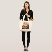 Zion National Park Utah Moab Canyon Retro Grote Tote Bag (Voorkant (model))