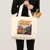 Zion National Park Utah Moab Canyon Retro Grote Tote Bag (Voorkant (product))