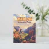 Zion National Park Utah Moab Canyon Retro Kaart (Staand voorkant)