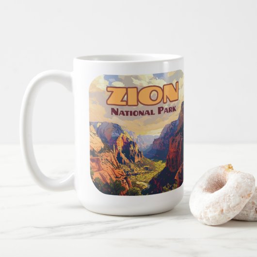 Zion National Park Utah Moab Canyon Retro Koffiemok (Met donut)
