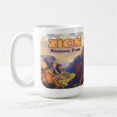 Zion National Park Utah Moab Canyon Retro Koffiemok (Links)