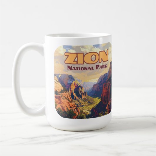 Zion National Park Utah Moab Canyon Retro Koffiemok (Links)