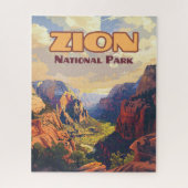 Zion National Park Utah Moab Canyon Retro Legpuzzel (Verticaal)