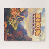 Zion National Park Utah Moab Canyon Retro Legpuzzel (Horizontaal)