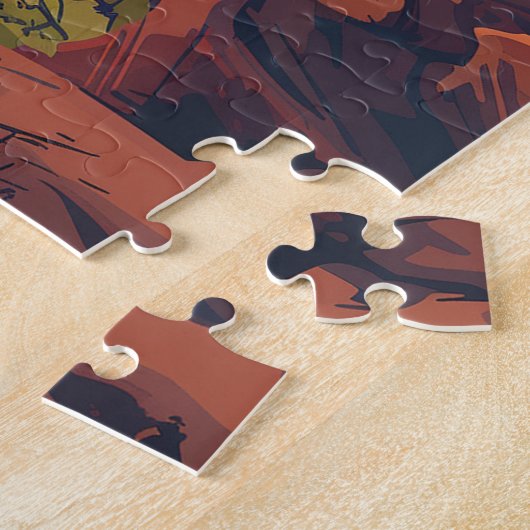 Zion National Park Utah Moab Canyon Retro Legpuzzel (Zijkant)