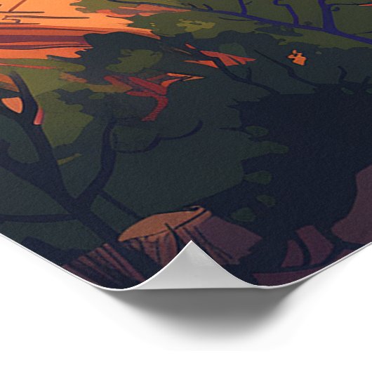 Zion National Park Utah Moab Canyon Retro Poster (Hoek)