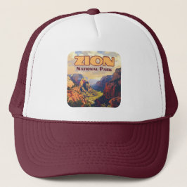 Zion National Park Utah Moab Canyon Retro Trucker Pet