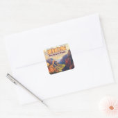 Zion National Park Utah Moab Canyon Retro Vierkante Sticker (Envelop)
