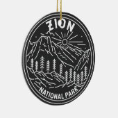 Zion National Park Utah  Monoline Keramisch Ornament (Rechts)