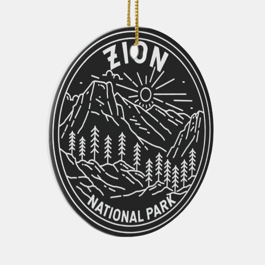 Zion National Park Utah  Monoline Keramisch Ornament (Rechts)