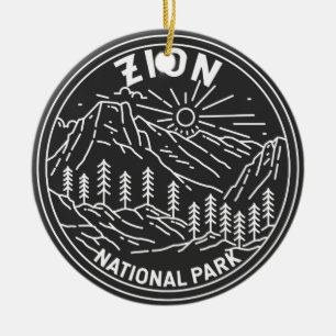 Zion National Park Utah  Monoline Keramisch Ornament