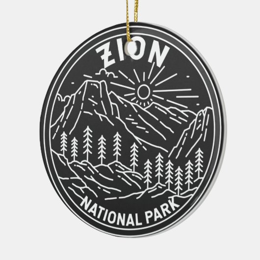 Zion National Park Utah  Monoline Keramisch Ornament (Links)
