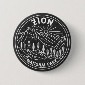 Zion National Park Utah  Monoline Ronde Button 5,7 Cm (Voorkant)