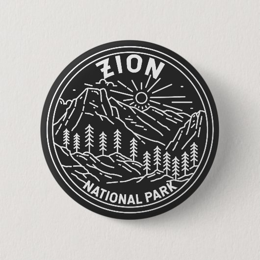 Zion National Park Utah  Monoline Ronde Button 5,7 Cm (Voorkant)