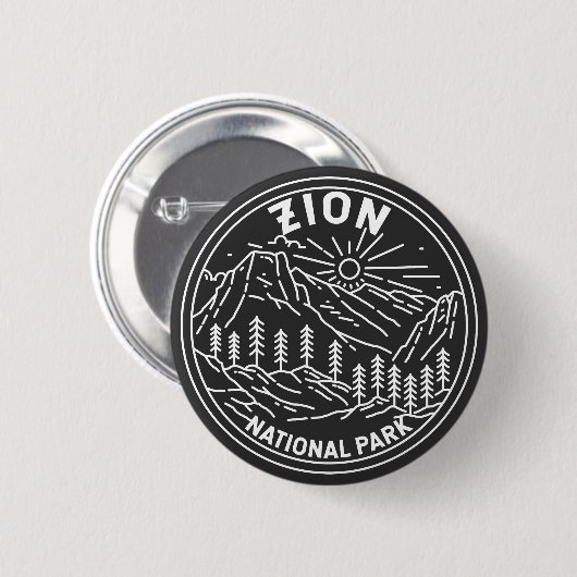 Zion National Park Utah  Monoline Ronde Button 5,7 Cm (Voorkant /achterkant)