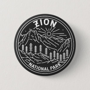 Zion National Park Utah  Monoline Ronde Button 5,7 Cm