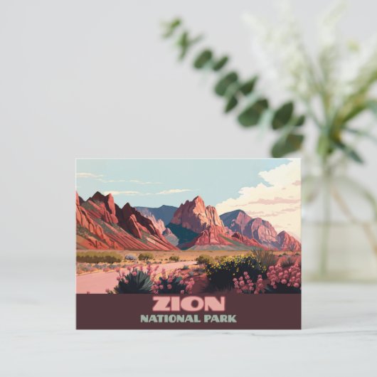 Zion National Park Utah Mountains  Briefkaart (Staand voorkant)