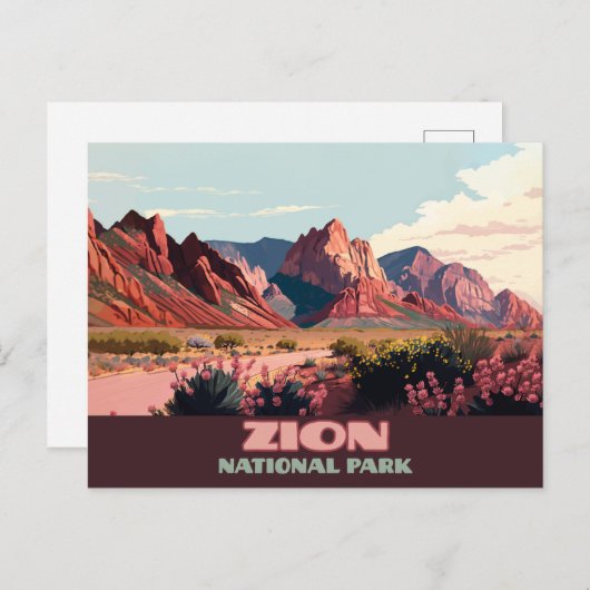 Zion National Park Utah Mountains  Briefkaart (Voorkant / Achterkant)