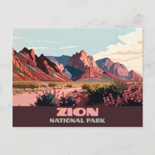 Zion National Park Utah Mountains  Briefkaart (Voorkant)