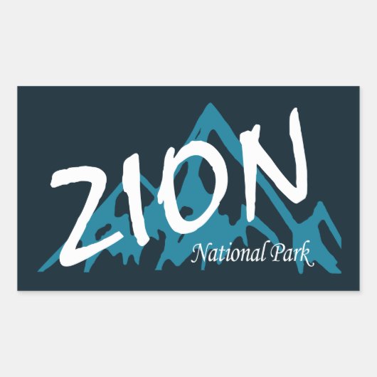 Zion National Park Utah Mountains Rechthoekige Sticker (Voorkant)