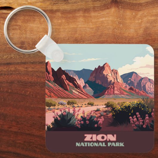 Zion National Park Utah Mountains Sleutelhanger (Voorkant)