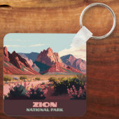 Zion National Park Utah Mountains  Sleutelhanger (Achterkant)