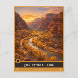 Zion National Park | Utah Oude Ansichtkaart Briefkaart