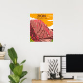 Zion National Park Utah  Poster (Thuiskantoor)