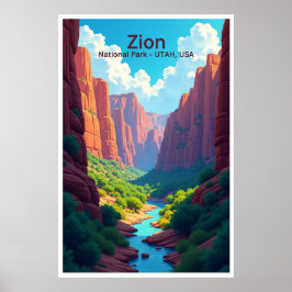 Zion National Park Utah Reisposter Poster