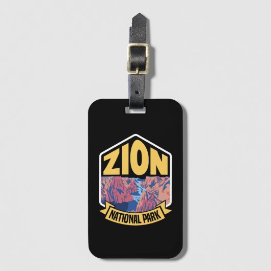 Zion National Park Utah Retro Bagagelabel (Voorkant (verticaal))
