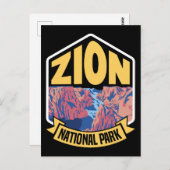 Zion National Park Utah Retro Briefkaart (Voorkant / Achterkant)