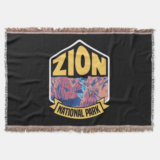 Zion National Park Utah Retro Deken (Voorkant)