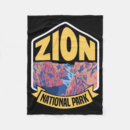 Zion National Park Utah Retro Fleece Deken (Voorkant)